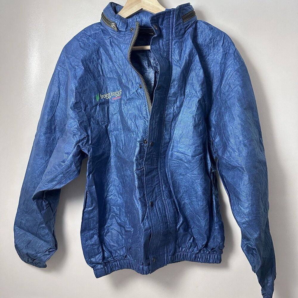Frogg Toggs Jacket Rain Blue Lightweight Zip Jacket Waterproof Hooded S